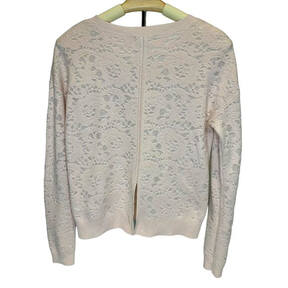 Women's Chelsea28 Nordstrom Pink Lace Design Knit Sweater Small - Picture 2 of 3